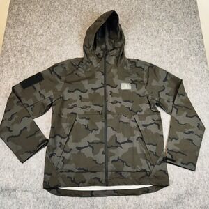 Zero Foxtrot Jacket Men L Green Camo Tactical Windbreaker Full Zip Hooded Shell